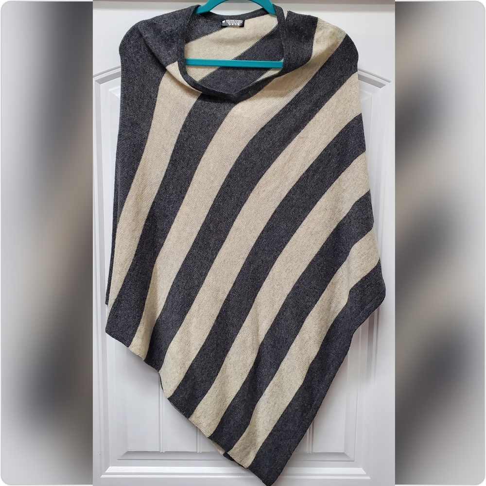 Cashmere Striped Gray & Cream Sweater - Women's OS